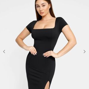 Shapewear Square Neck Midi Dress L